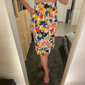 ❌SOLD❌ J. Crew Floral Linen Pencil Skirt